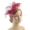2023 Amazon Nuevos Accesorios para el Cabello de Malla con Plumas para Novias Europeas y Americanas Accesorios de Halloween Sombreros para Eventos del Club de Jinetes Mujeres