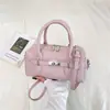 Bolsa de mão feminina casual de nicho vintage, bolsa almofada, nova moda primavera 2026, estilo coreano, bolsa transversal simples para o dia a dia