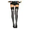 Meias Sexy de Comprimento Médio para Halloween Meias de Freira para Cosplay Meias com Cruz para Enfermeira