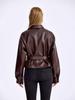 Chaqueta de Cuero PU para Mujer Europea y Americana Otoño e Invierno, Estilo Corto con Cuello de Solapa, Corte Ajustado, Chaqueta Adelgazante, Chaqueta Nueva para Mujer 2026