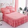 Comércio exterior transfronteiriço colcha acolchoada grossa saia de cama peça única estilo princesa coreana avental de cama de renda coreana cor sólida