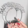 Faixa de Cabeça Feliz Aniversário com Pérolas e Diamantes Adereços de Aniversário de Celebridade da Internet Chapéu Criativo para Festa Assar Vestir Acessório de Cabeça Chapéu Faixa de Cabeça