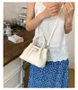 Bolsa Satchel Tecida de Nicho Coreana para Mulheres 2025 Novo Estilo Carregada à Mão Bolsa Tote Cesta de Legumes Bolsa de Ombro Transversal para Roupas de Trabalho