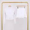 Conjunto Lulu de Jaqueta Curta com Relevo e Gola Alta e Saia, Saia Esportiva de Tênis, Conjunto Fitness Feminino Duas Peças Anti-Exposição
