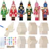 Adornos de Madera Navideños Transfronterizos en Blanco Sin Terminar Rodajas de Madera para DIY Cascanueces Decoraciones Festivas para Graffiti