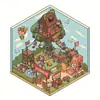 Adesivos de Cabana de Paisagismo Coreana Transfronteiriça Cena em Miniatura Manual de Cena Sem Corte Empilhamento Estéreo 3D Adesivos