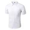 Camisa blanca de manga larga para hombre, estilo coreano, ajustada, informal, para trabajo profesional, sin planchado