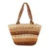 Bolsa de Palha Color Block Patchwork de Verão Estilo Japonês Versátil Grande Capacidade Bolsa Tote para o Dia a Dia Moda 2026 Nova Bolsa de Ombro