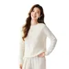 Nueva colección de otoño e invierno: suéter de cachemira pura para mujer, de un solo hombro, corte holgado, top sencillo y cálido