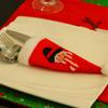 Novas Decorações de Natal da Haobei, Capas para Talheres, Chapéus Adesivos, Sacos para Talheres, Decorações de Mesa para o Natal