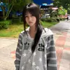 Moletom com Capuz Bordado de Listras Estreladas High Street Americano Masculino Outono 2026 Novo Casaco Hoodie de Casal Tendência