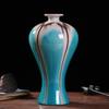 Vaso decorativo de cerâmica Jingdezhen, liso, em três cores, moldado em forno, para sala de estar, artesanato chinês, ornamento feito à mão.