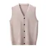 Chaleco Otoñal de Moda para Hombre, Cárdigan para Hombre de Mediana Edad, Chaleco de Punto Cálido sin Mangas