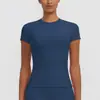 Camiseta de primavera transfronteriza, ropa de yoga de secado rápido, top de manga corta para fitness, cubierta para correr al aire libre, manga corta ajustada para mujer