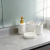 Fábrica Personalizada Simples Em Relevo Cerâmica Banheiro Lavagem Quatro Peças Enfeites de Banheiro Conjunto de Banheiro Amostra Enfeites de Quarto