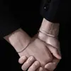 Pulsera para pareja para hombre y mujer un par de regalo de San Valentín tendencia de moda simple cadena lisa amantes pulsera cadena hueso de serpiente