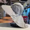 Sombrero de Pescador, Sombrero de Sol de Verano, Sombrero de Senderismo para Exteriores para Hombre, Sombrero de Pesca, Sombrero Todo en Uno con Protección Facial y para el Cuello, Sombrero de Sol de Ala Ancha