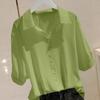 Loja de Descontos Outlet Camisa Feminina de Manga Curta com Gola Removível Verão Estilo Coreano Solta Top Estilo Ocidental