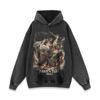 Suéter con capucha de dibujos animados lavado viejo para hombre y mujer, marca de moda retro hip hop americana oversize de manga larga, sudadera con capucha transfronteriza