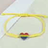 Nuevo Pulsera de Corazón Arcoíris Ajustable Cuerda de Mano Tejida para Pareja Accesorios de Personalidad de Moda Unisex