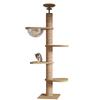 Columna Tongtian Marco de Escalada para Gatos Nido para Gatos Integrado Superior Marco de Madera Maciza No Ocupa Espacio Juguete para Gatos para Apartamentos Pequeños Plataforma de Salto para Gatos