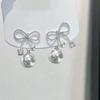 Pendientes de Araña con Lazo Dulces Elegantes y Femeninos Joyería para Orejas Popular en Internet de Lujo Ligero Joyería de Nicho