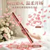 Canhão de celebração de casamento com chuva de pétalas em gradiente de fita manual, spray de penas de casamento, tubo de fogos de artifício de flores, artigos de casamento, adereços de foto
