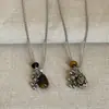 Diseño Racimo de Uvas Piedra Natural Acero de Titanio Collar para Mujer Retro Nicho Lujo Accesible Moda Versátil Cadena para el Cuello Cadena para la Clavícula