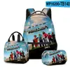 Mochila Escolar 3D de Filme Novo Mochila Lancheira Estojo Conjunto de Três Peças