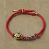Pulsera de Cuerda Roja para Mujer, Hilo Rojo Tejido a Mano, Amuleto Rojo de la Suerte, Regalo para Hombres, Pareja