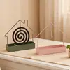 Porta incienso repelente de mosquitos de hierro estilo nórdico para escritorio, engrosado, anti-rotura, ignífugo, con bandeja a prueba de cenizas para uso en verano en baños públicos y hogares