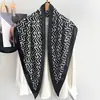 Pañuelo triangular retro geométrico estilo coreano JM, pañuelo decorativo artístico versátil, pañuelo de cintura, pañuelo de seda para mujer, tacto de alta gama