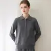 Suéter de punto base simple con cuello polo clásico, modelo de otoño 100% cachemira pura Consinee