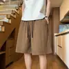 Shorts de Rayas Verticales para Niños, Estilo Veraniego de Seda de Hielo Fina, Shorts Deportivos Casuales Sueltos para Estudiantes de Secundaria y Preparatoria
