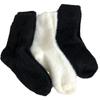 Calcetines de terciopelo de visón blancos y negros para mujer, calcetines de invierno gruesos y cálidos con forro polar para el suelo, calcetines de dormir con luna, lana
