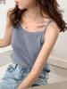 Camisola pequeña de verano para mujer, diseño exterior, diseño Sense Niche, traje de punto de seda de hielo, base interior, camiseta sin mangas.