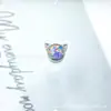 Pendientes de Aleación de Titanio ASTM F-136 Cabeza de Gato Pequeño Diablo Ópalo G23 Titanio Ópalo Piercing Labial Piercing Lengua Joyería para Orejas