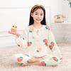 Pijama Infantil Verão Menina Menino Algodão Seda Pijama Menino Bebê Manga Longa Verão Fino Ar Condicionado Conjunto