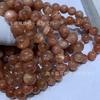 Pulsera de Piedra Solar Arusha Oro Natural Cuentas de Piedra Solar Dorada Brillante Arena Dorada Pulsera de un Círculo Sencillo Joyería DIY