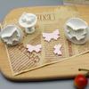 3 Piezas Mariposa Fondant Pastel Flor Sello Herramienta DIY Creativo Galleta Sello Fondant Impresión Molde Al por Mayor