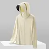 Ropa de Protección Solar para Hombre, Estilo Veraniego para Pareja, Ropa de Protección Solar Transpirable para Exteriores con Capucha Desmontable de Seda de Hielo, Visera de Vinilo