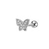 Transfronterizo Nueva Moda Diamante Arete de Botón para Mujer Otoño Diseño Nicho Mariposa Arete para Hueso de la Oreja Aretes de Flor Avanzados