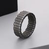 Nuevos Anillos con Forma de Rombo de Qixiang Jewelry, Versátiles y Modernos en Estilo Japonés y Coreano, Anillos para Hombre de Acero Inoxidable con Patrón de Rombo Vintage