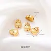 Accesorios de cobre chapados en oro de 24 quilates, exquisitos accesorios huecos calados, componentes de joyería hechos a mano para DIY, pulsera collar de calabaza