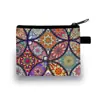 Porta-moedas Estilo Étnico Mandala Bolsa de Moedas Estampada Retrô Bolsa Simples Portátil para Guardar Moedas Mini Bolsa para Batom