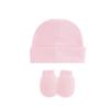 Comercio Exterior Más Vendido Gorro de Punto Acanalado de Color Sólido para Bebé con Dobladillo Gorro de Poner Juego de Manoplas Anti-Rayaduras Gorro Lindo para Bebé Recién Nacido