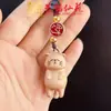 Nuevo Colgante de Borla para Llavero de Gato Tallado en Madera de Haya Yiming Xianyuan Dibujo Animado Lindo Colgante