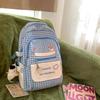 Mochilas Escolares de Aparência Sofisticada em Cores Contrastantes para Meninas do Ensino Fundamental II e Médio Mochila de Viagem de Grande Capacidade Xadrez Armazenamento Multicamadas Mochila de Estudante