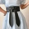 Moda europeia e americana PU cinto largo casaco feminino decorativo com cadarço cintura cintura justa selo com vestido [venda quente transfronteiriça