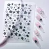 Pegatinas de Arte de Uñas con Lazo de Corazón Dulce en Relieve 5D Azul Denim Oso Pequeño Conejo Pegatinas para Diario de Arte de Uñas